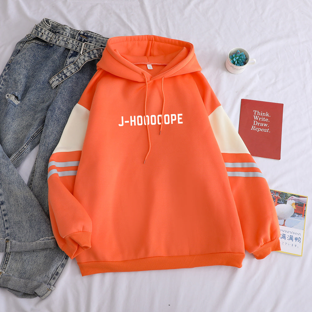 Space print hooded sweatshirt