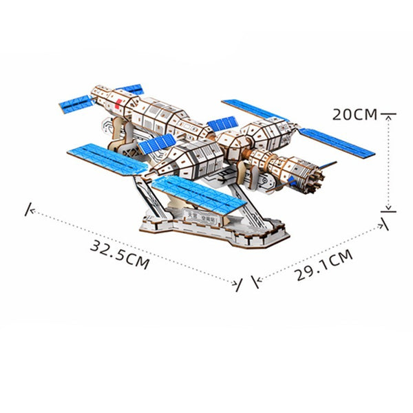 Stereoscopic Space Station Puzzle Handmade Children DIY