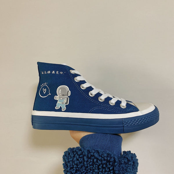 Space walk high-top shoes