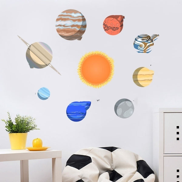 Cartoon Kindergarten Wall Stickers Universe Space Planet