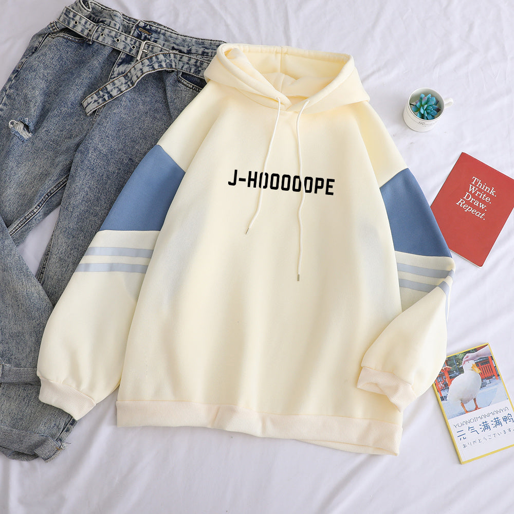 Space print hooded sweatshirt