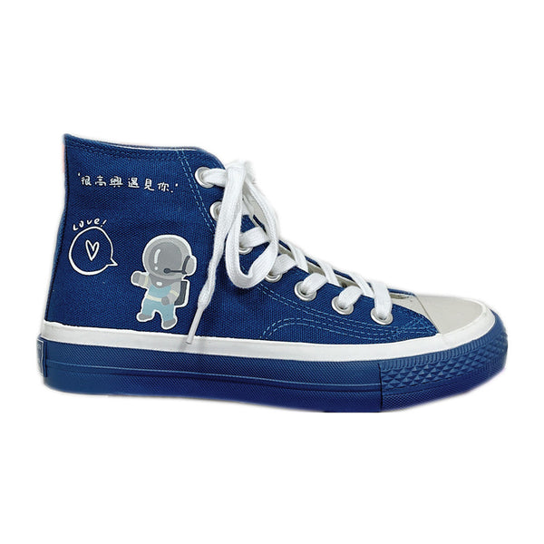 Space walk high-top shoes