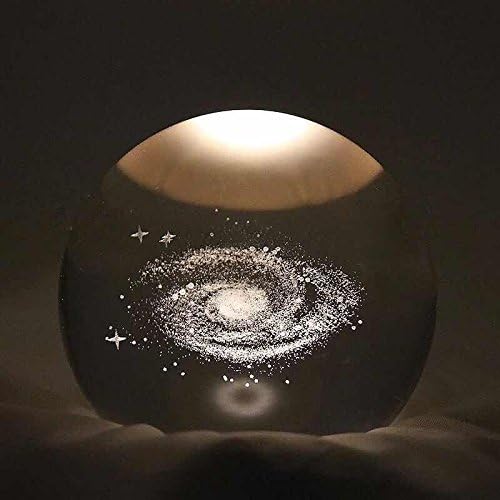 Galaxy Crystal Ball - 80mm(3 inch) Galaxy Balls for Kids with LED Lamp Base