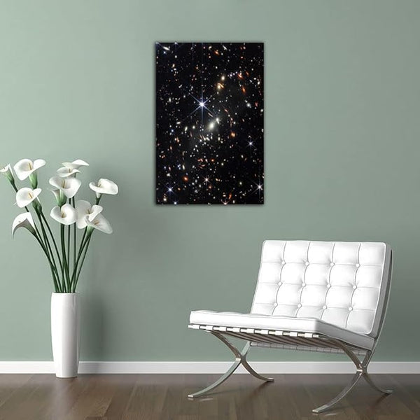 James Webb Space Telescope Deep Field Image Galaxy Poster Wall Art Picture Print Canvas Painting for Astronomy Enthusiasts Room Decoration Poster Gift 12x18inch(30x45cm)-Unframed