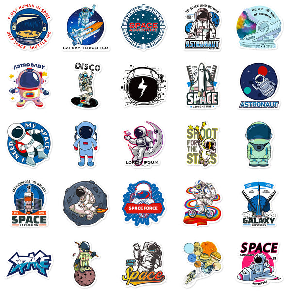 50 Pieces Space Planet Astronaut Stickers