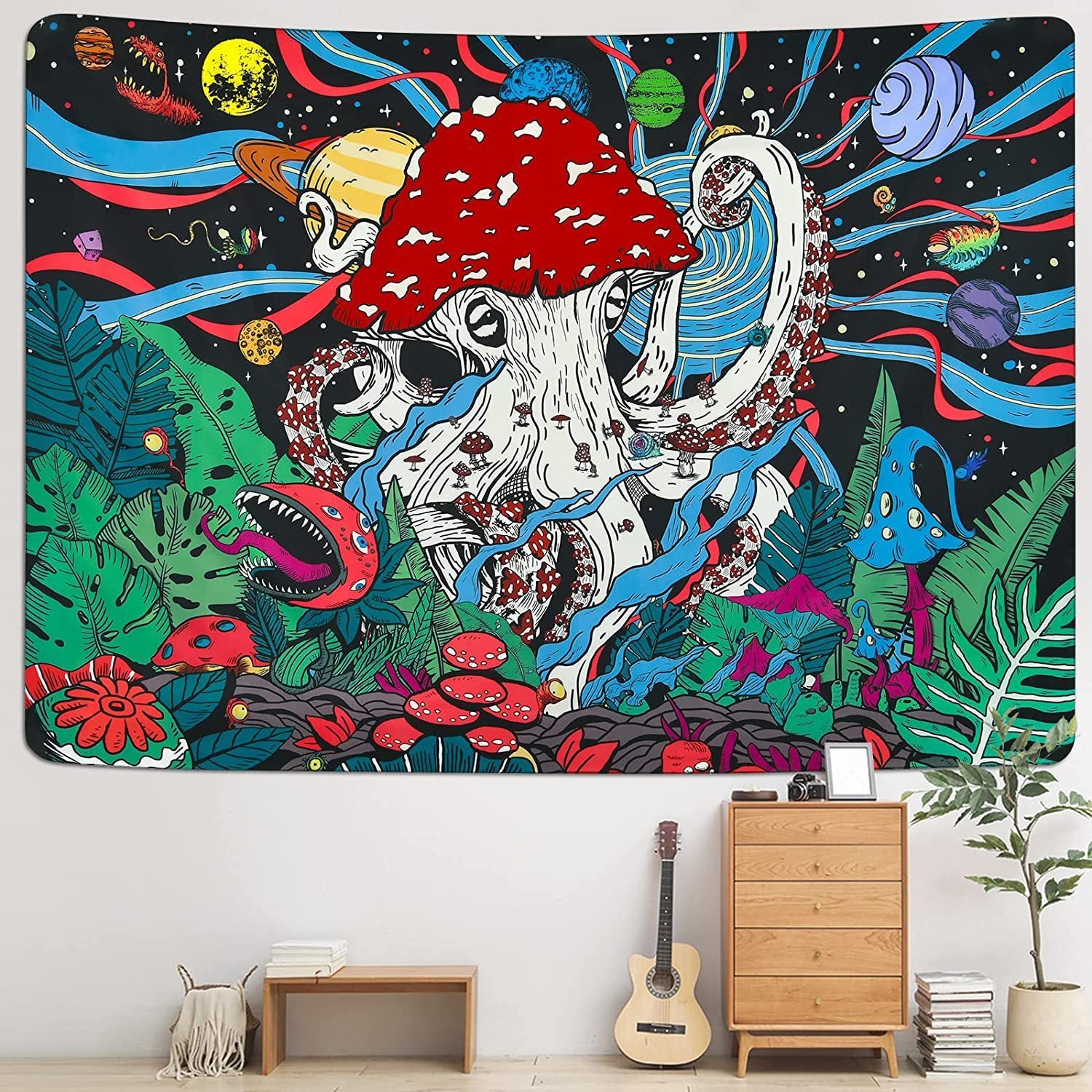 Planet Octopus Tapestry Space Galaxy