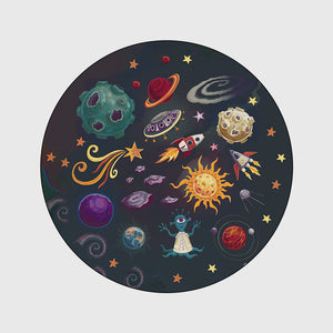 Cartoon space planet carpet