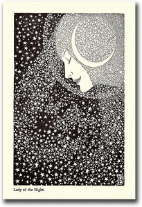 Poster Canvas Art Pictures Lady of the Night Print Celestial Print Astrology Print Astronomy Print Stars Goddess Art Deco Contemporary Living Room Bedroom Office Art Deco 12x18inch-without Frame