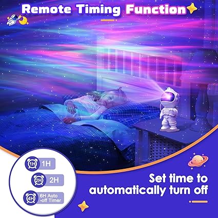 CIMELR Astronaut Star Projector Night Light - Space Projector Galaxy Light Nebula Ceiling Projection Lamp with Timer, Remote and 360°Adjustable