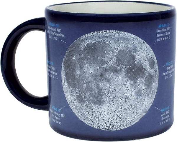 Heat Changing Moon Mug - Add Coffee and Names of Landing Sites Astronauts and More Appear