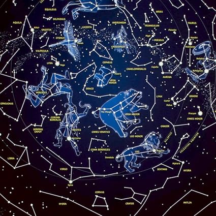 Maps International Glow in the Dark Poster - Astronomy Gifts - Stars & Constellations Map - 59 x 84 cm