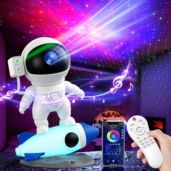 Astronaut Star Galaxy Projector Night Light, Timer and APP&Remote Control,Bluetooth Speaker&White Noise,