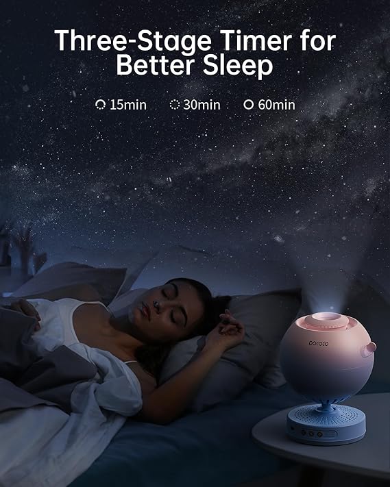 POCOCO Galaxy Star Projector for Bedroom with Replaceable Optical Film Discs, Home Planetarium Night Light Projector with High-Definition Soft Light for Relax, Study, and Meditate, Stress Relief Gifts