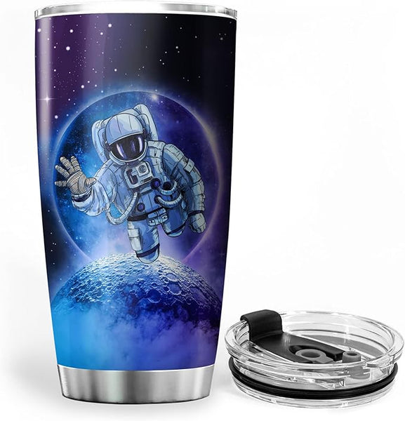 MYMISOR Astronaut Tumbler Space Explorer Galaxy Coffee Cup Insulated Travel Mug