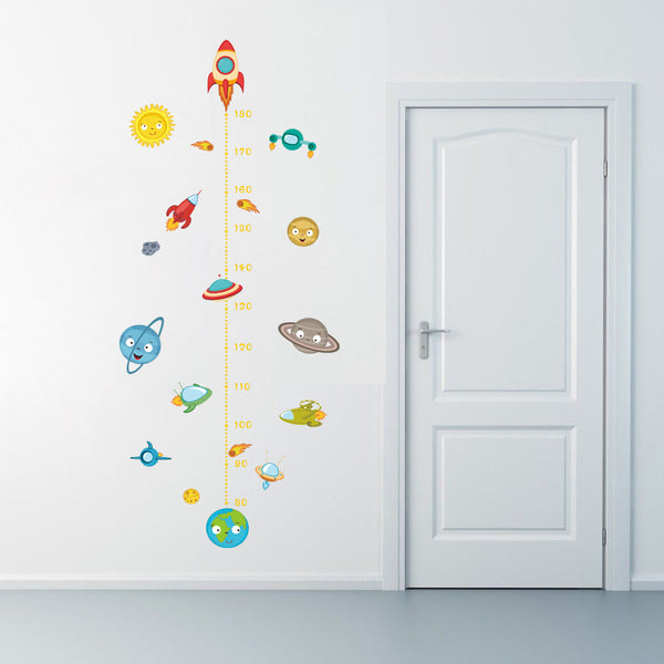 Rocket ship space height stickers