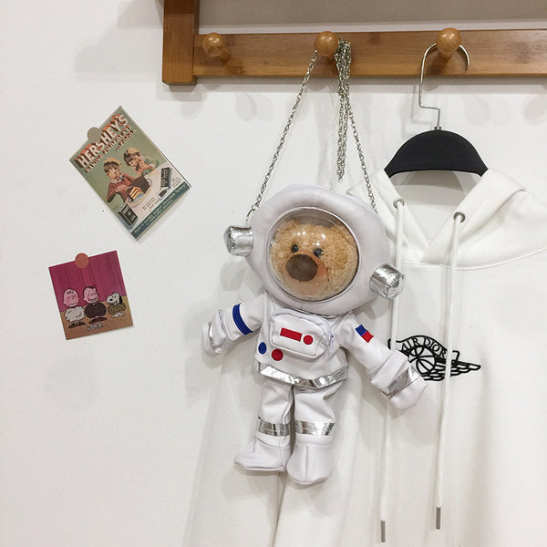 Personality Cool Space Bear Plush Bag Women