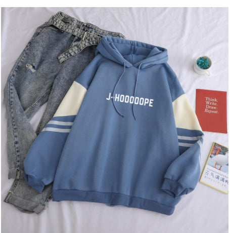 Space print hooded sweatshirt