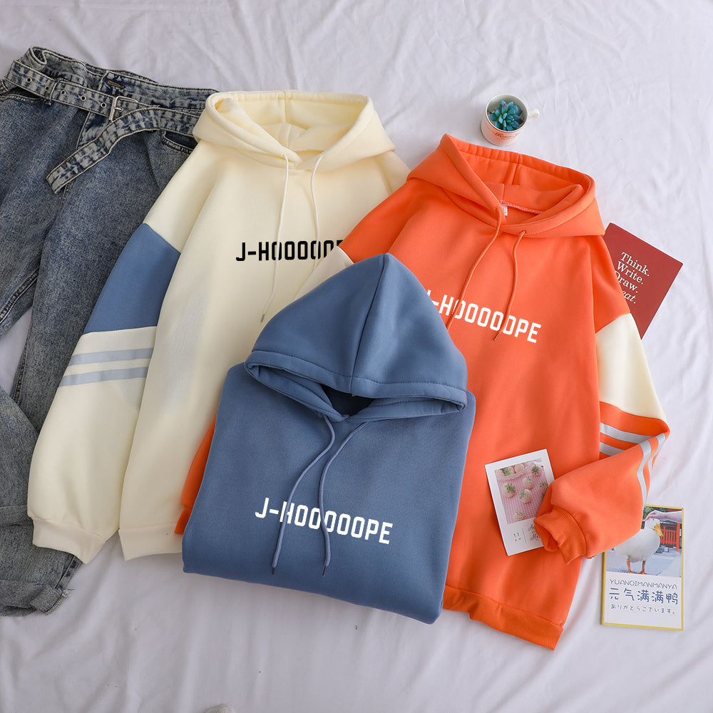 Space print hooded sweatshirt