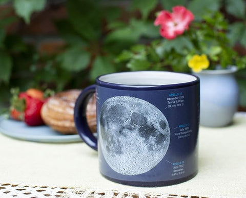 Heat Changing Moon Mug - Add Coffee and Names of Landing Sites Astronauts and More Appear