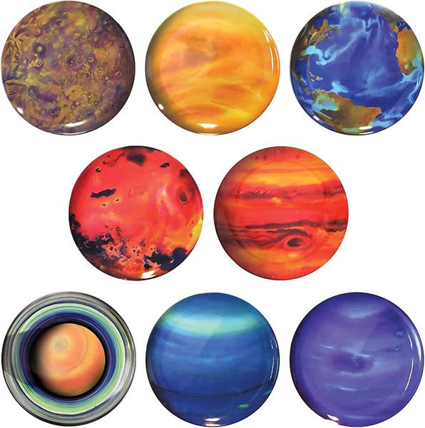 Planet Plates Set - Eight 10 Inch Melamine Astronomy Dinner Plates