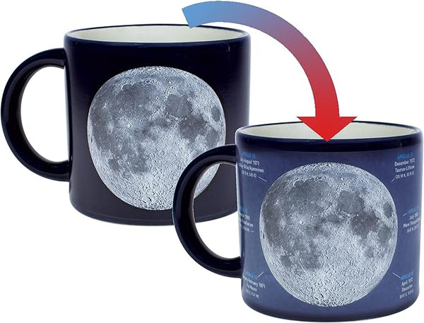 Heat Changing Moon Mug - Add Coffee and Names of Landing Sites Astronauts and More Appear