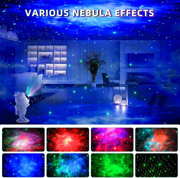 Astronaut Star Projector Night Light - Space Buddy Projector, Galaxy Starry Nebula Ceiling Projection Lamp with Timer and 360°Adjustable