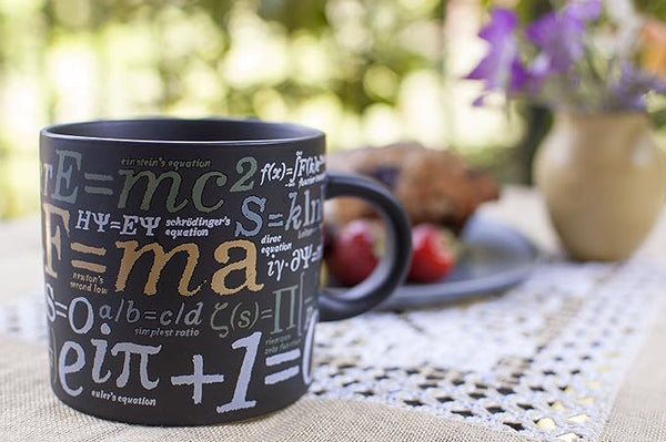 Mathematical Formulas Coffee Mug - Ponder Famous Math Equations While You Enjoy Your Drink - Comes in a Fun Gift Box