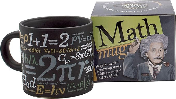 Mathematical Formulas Coffee Mug - Ponder Famous Math Equations While You Enjoy Your Drink - Comes in a Fun Gift Box