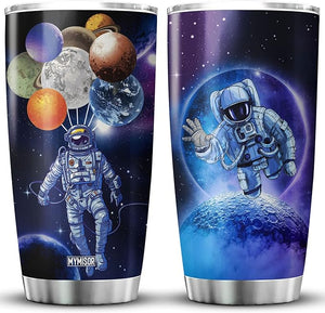 MYMISOR Astronaut Tumbler Space Explorer Galaxy Coffee Cup Insulated Travel Mug