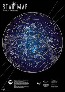 Maps International Glow in the Dark Poster - Astronomy Gifts - Stars & Constellations Map - 59 x 84 cm