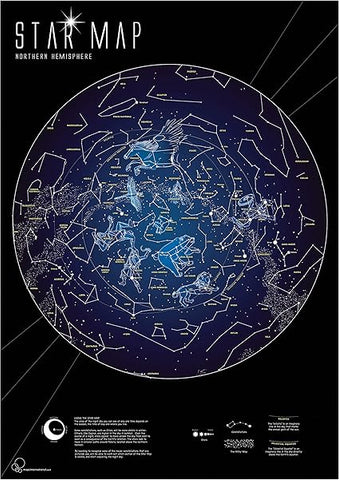 Maps International Glow in the Dark Poster - Astronomy Gifts - Stars & Constellations Map - 59 x 84 cm