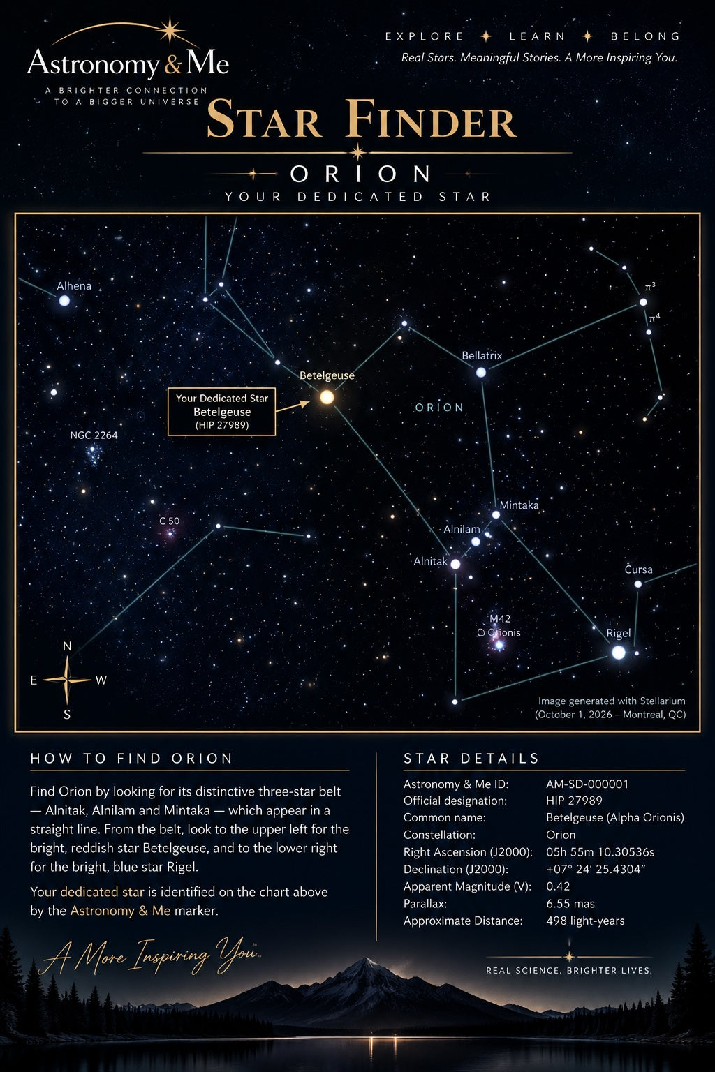 STAR DEDICATION - Personalized Celestial Gift