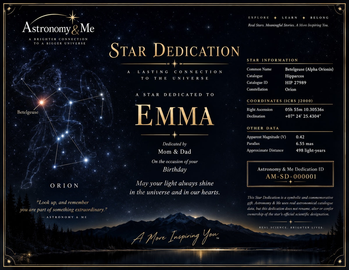STAR DEDICATION - Personalized Celestial Gift