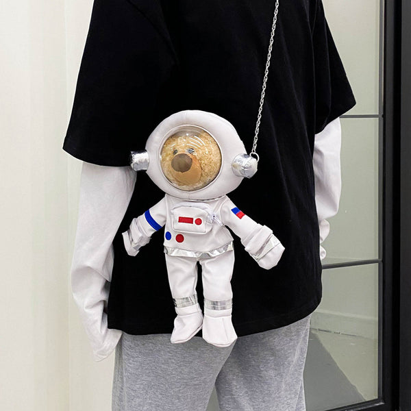 Personality Cool Space Bear Plush Bag Women